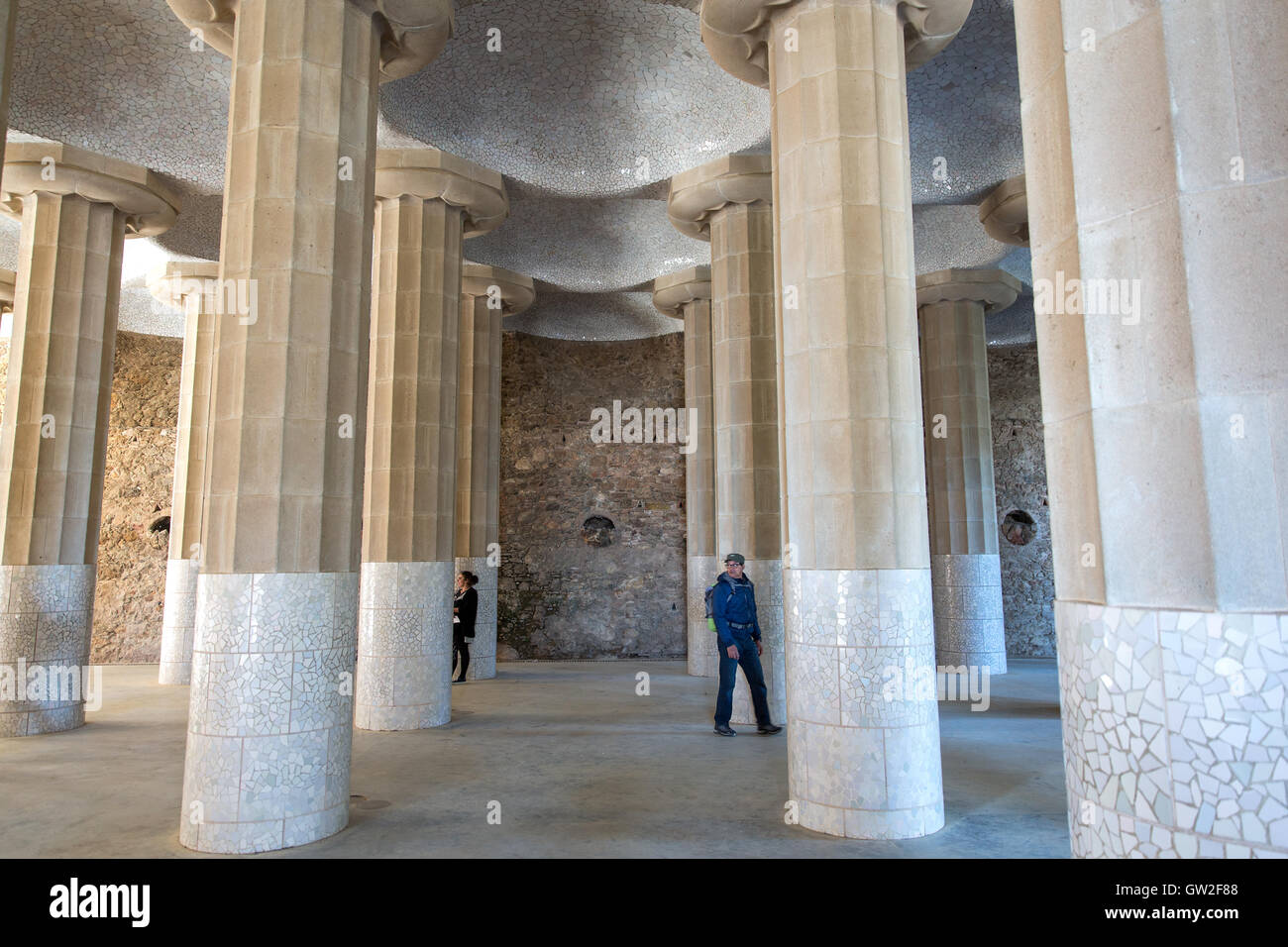 Der Park Guell (Gaudi Park) in Barcelona, Spanien. Stockfoto