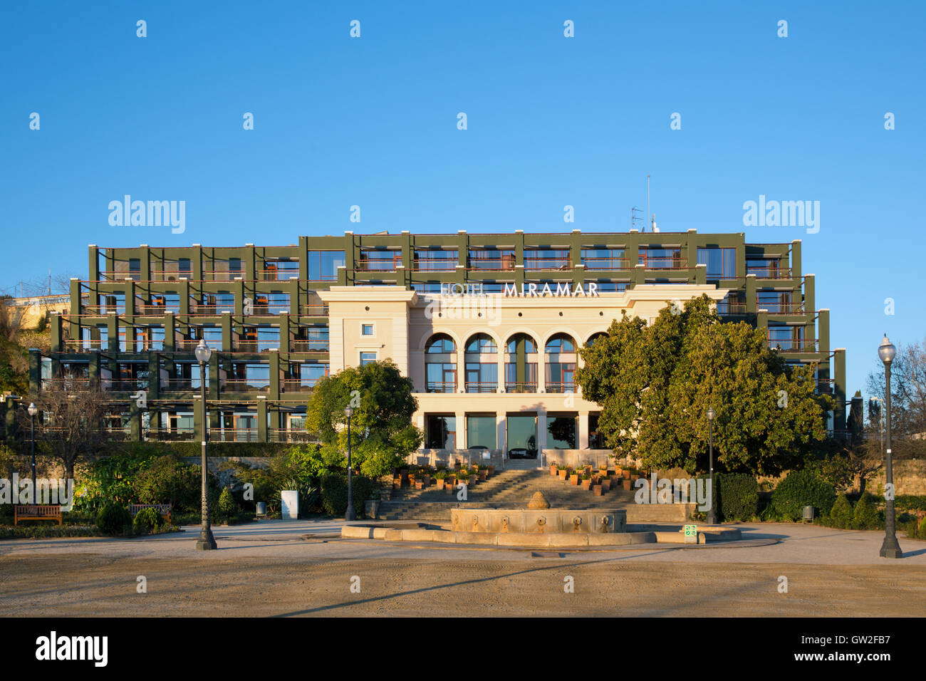 Das Miramar Hotel, Barcelona, Spanien. Stockfoto
