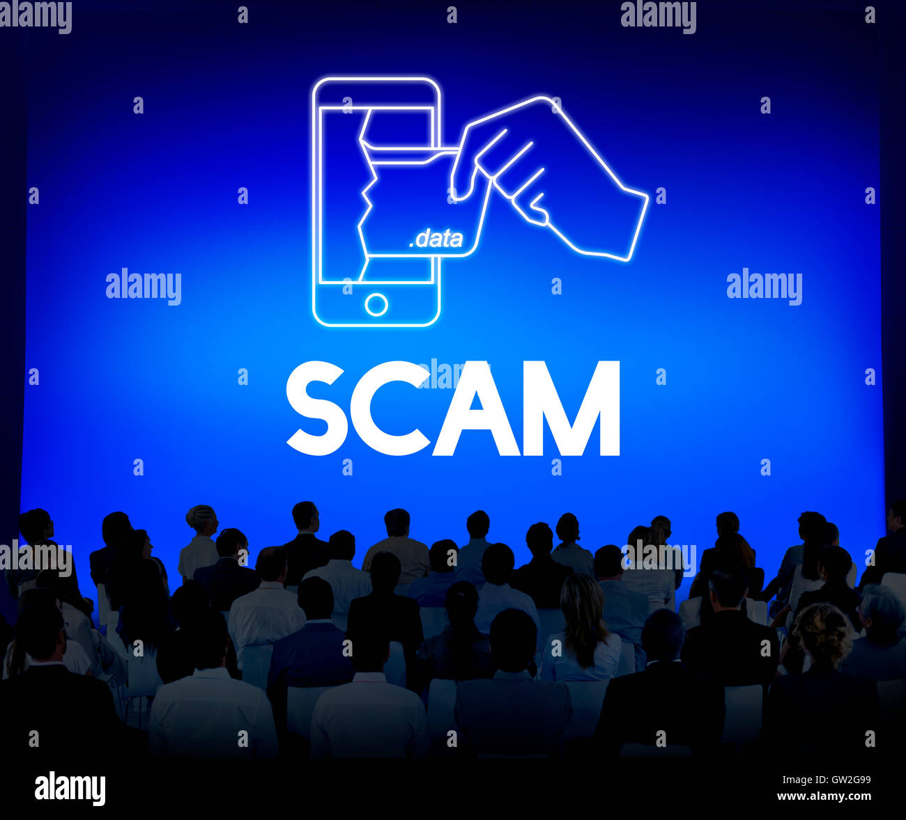 Online-Sicherheit Cyberangriff Grafikkonzept Stockfoto