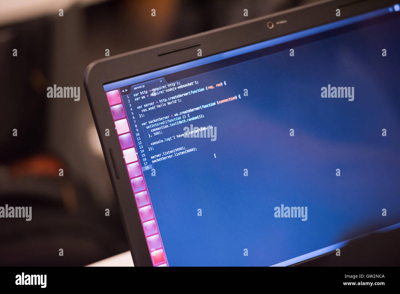 Java-Programmcode auf Laptop-Bildschirm Stockfoto