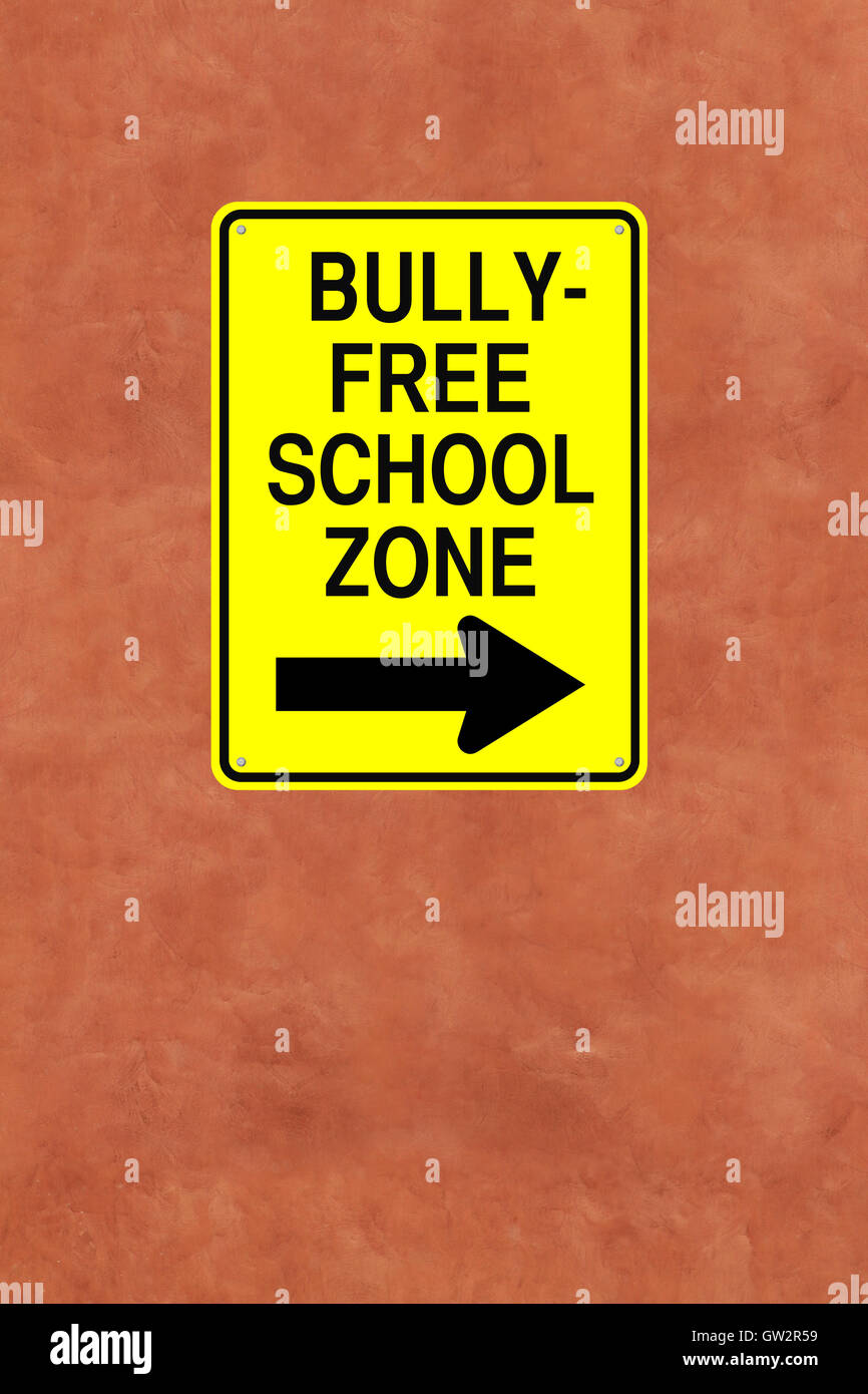 Bully-freie Schule Zone Stockfoto