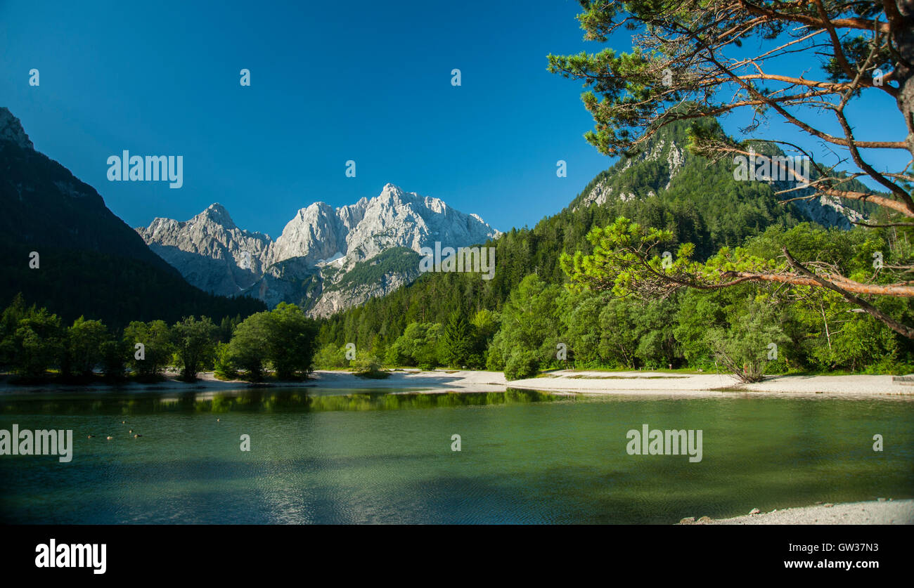 Jasna-See, Kranjska Gora, Slowenien Stockfoto