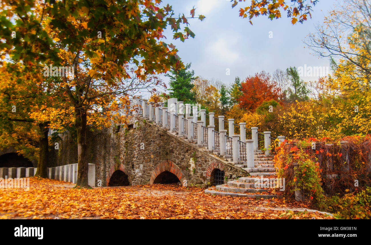 Park-Szene auf die Burg von Ljubljana, Slowenien Stockfoto