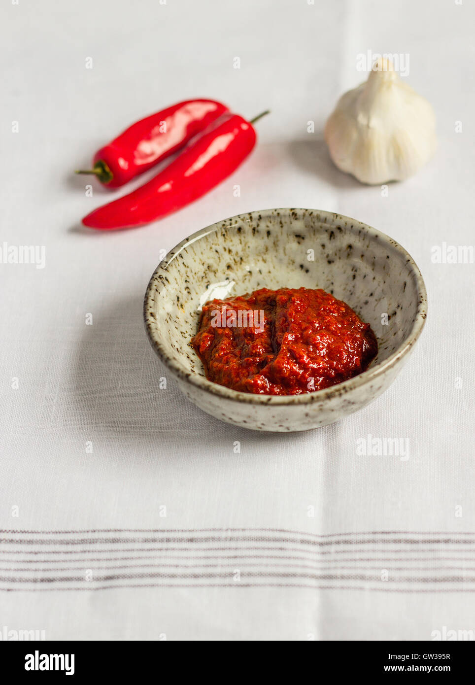 Chili und Knoblauch-sauce Stockfoto
