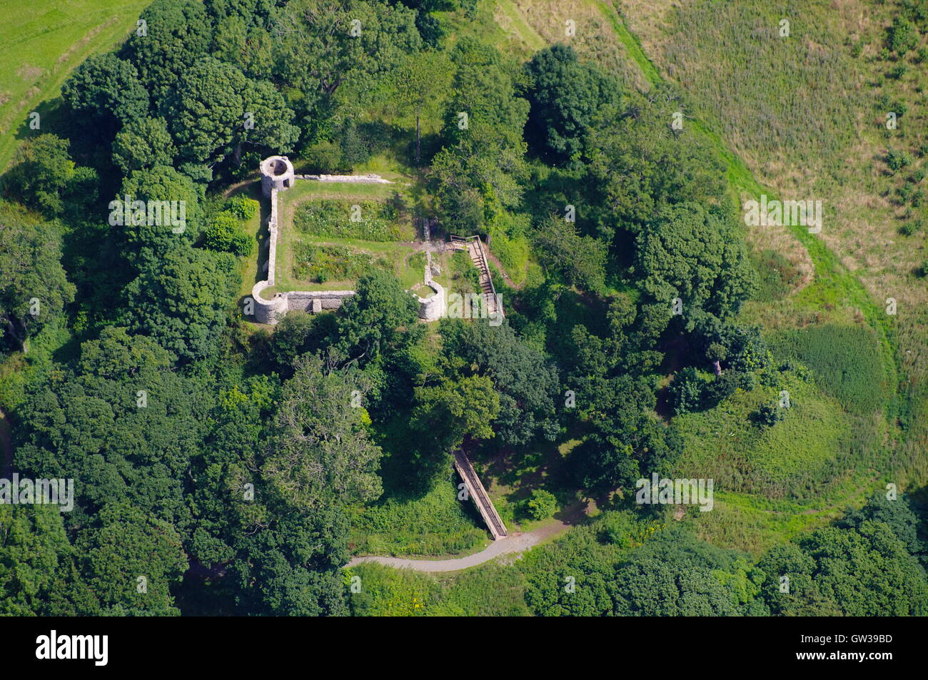 Aberlleiniog Burg, Anglesey, North Wales, Stockfoto