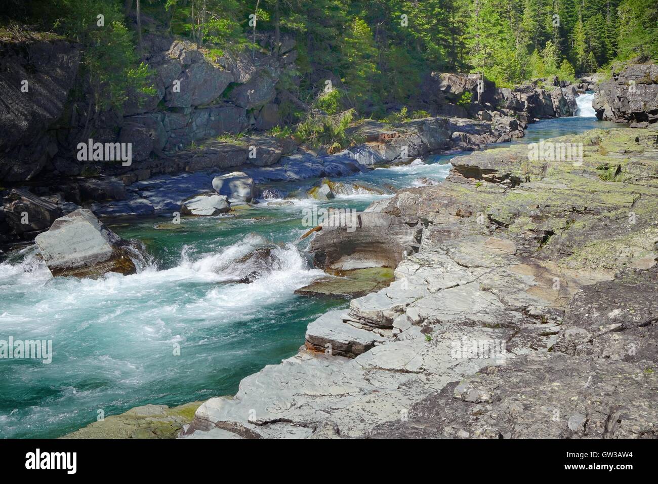 McDonald Creek, Glacier National Park, Montana Stockfoto