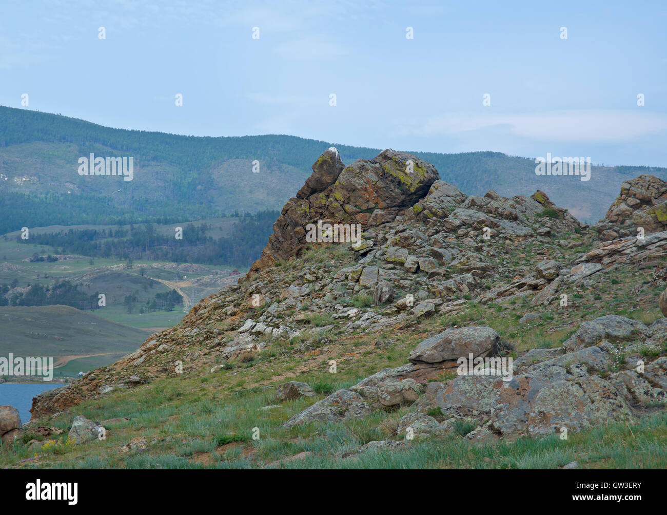 Cape Hadarta. Maloje mehr Meerenge Ansicht, Baikal-See Stockfoto