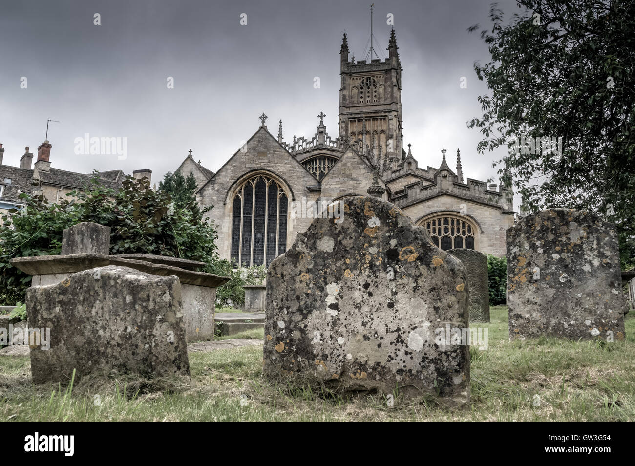 Cirencester Pfarrkirche Stockfoto