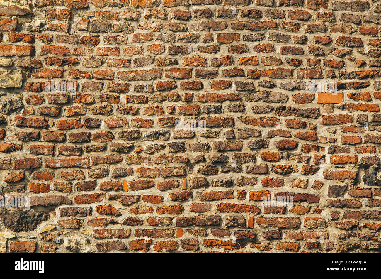 Alte rote Ziegel Wand Textur Stockfoto