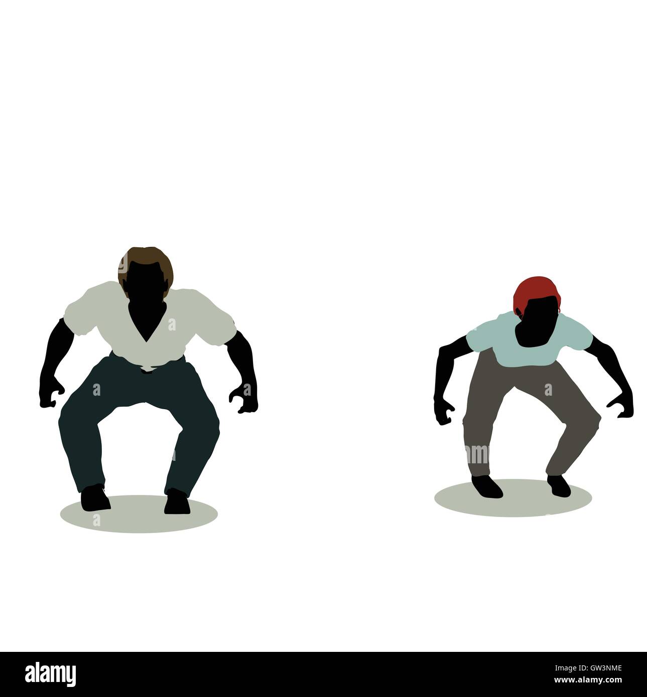 10 EPS-Vektor-Illustration von Mann und Frau Silhouette in Animation ...