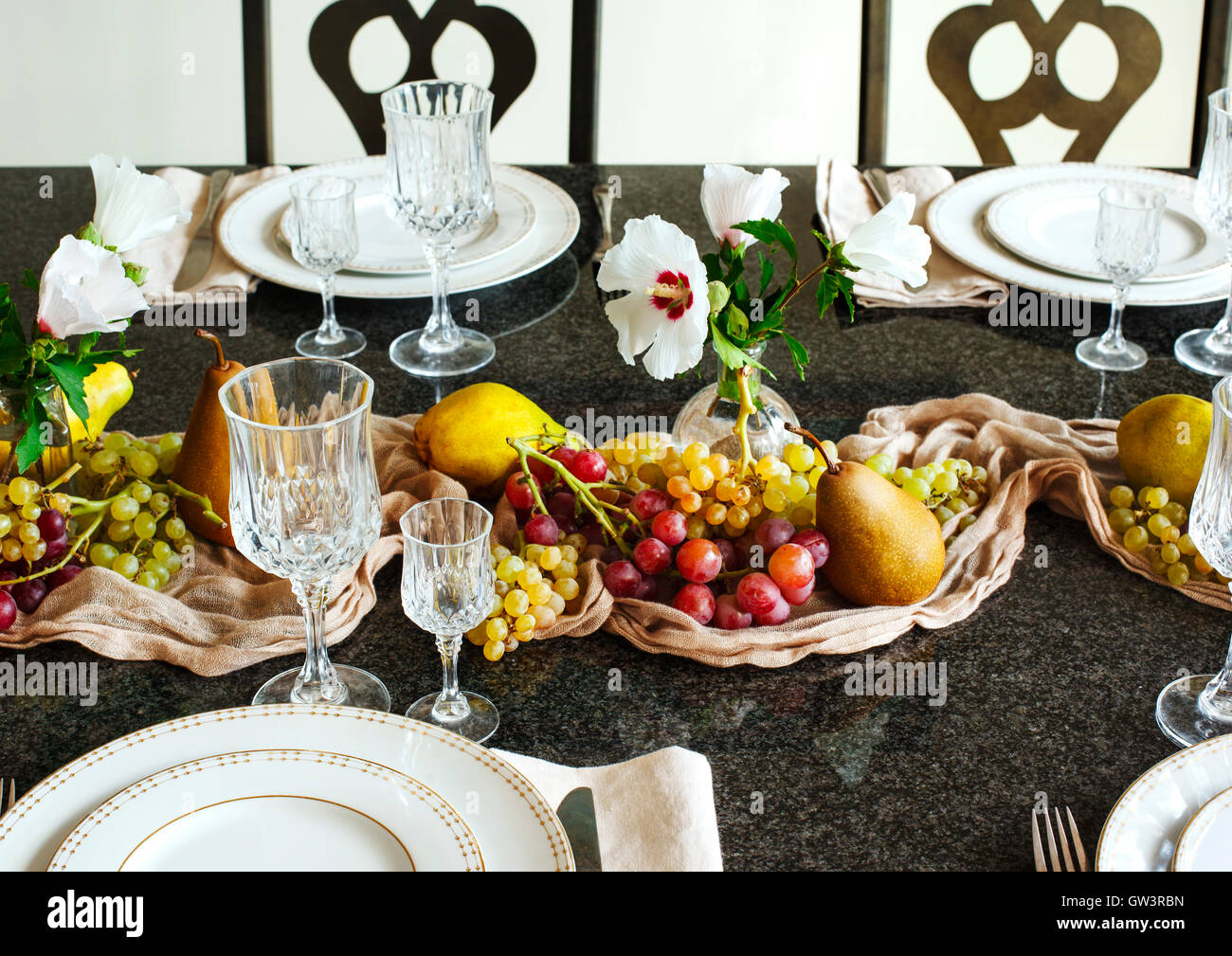 Thanksgiving-Tischdekoration Stockfoto