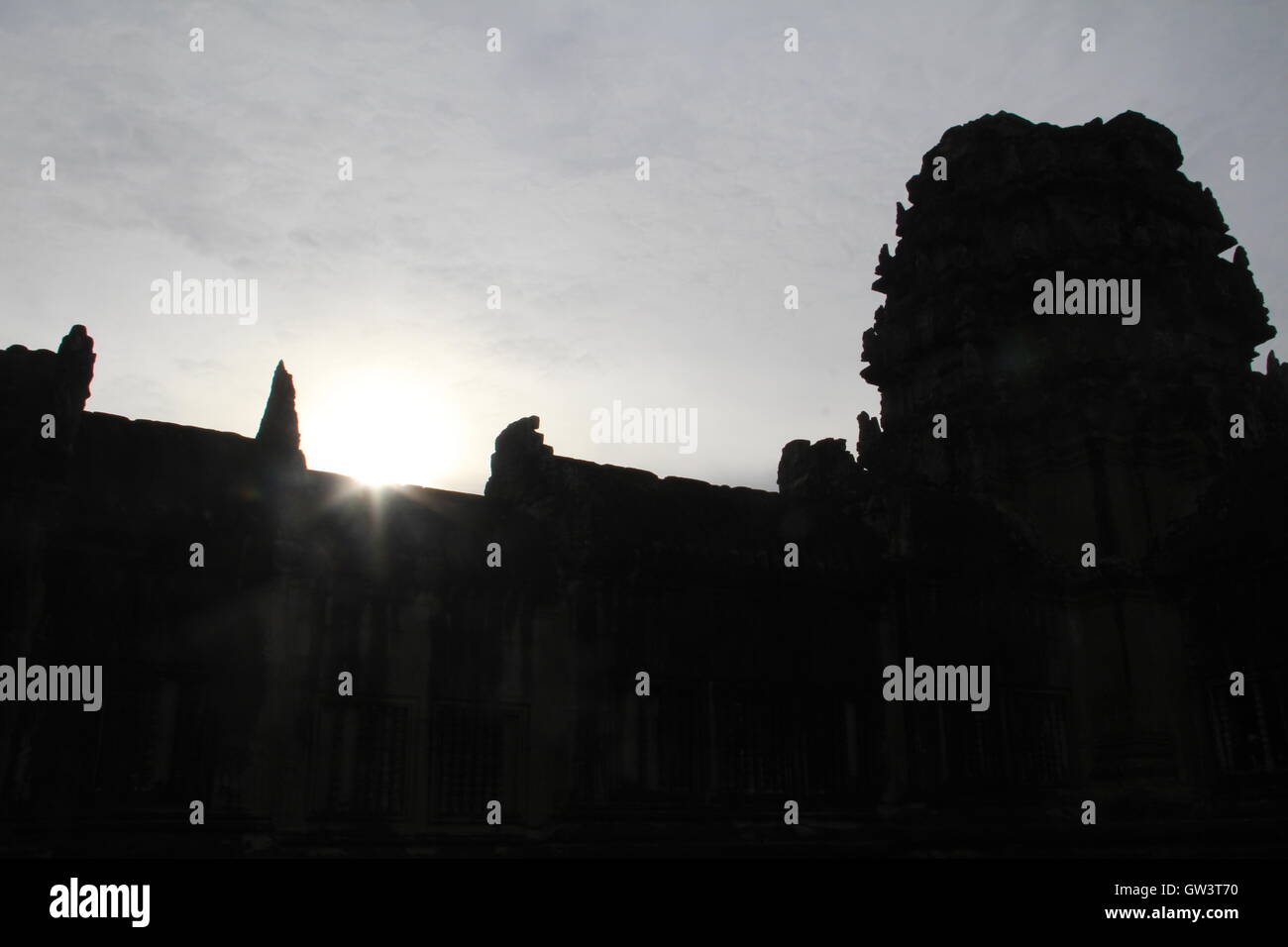 Kambodscha-Sonnenuntergang Stockfoto