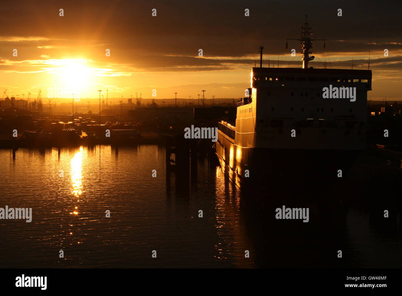 Kingston nach Rumpf an der Humber Mündung anzeigen P & O Fähre nach Rotterdam Stockfoto