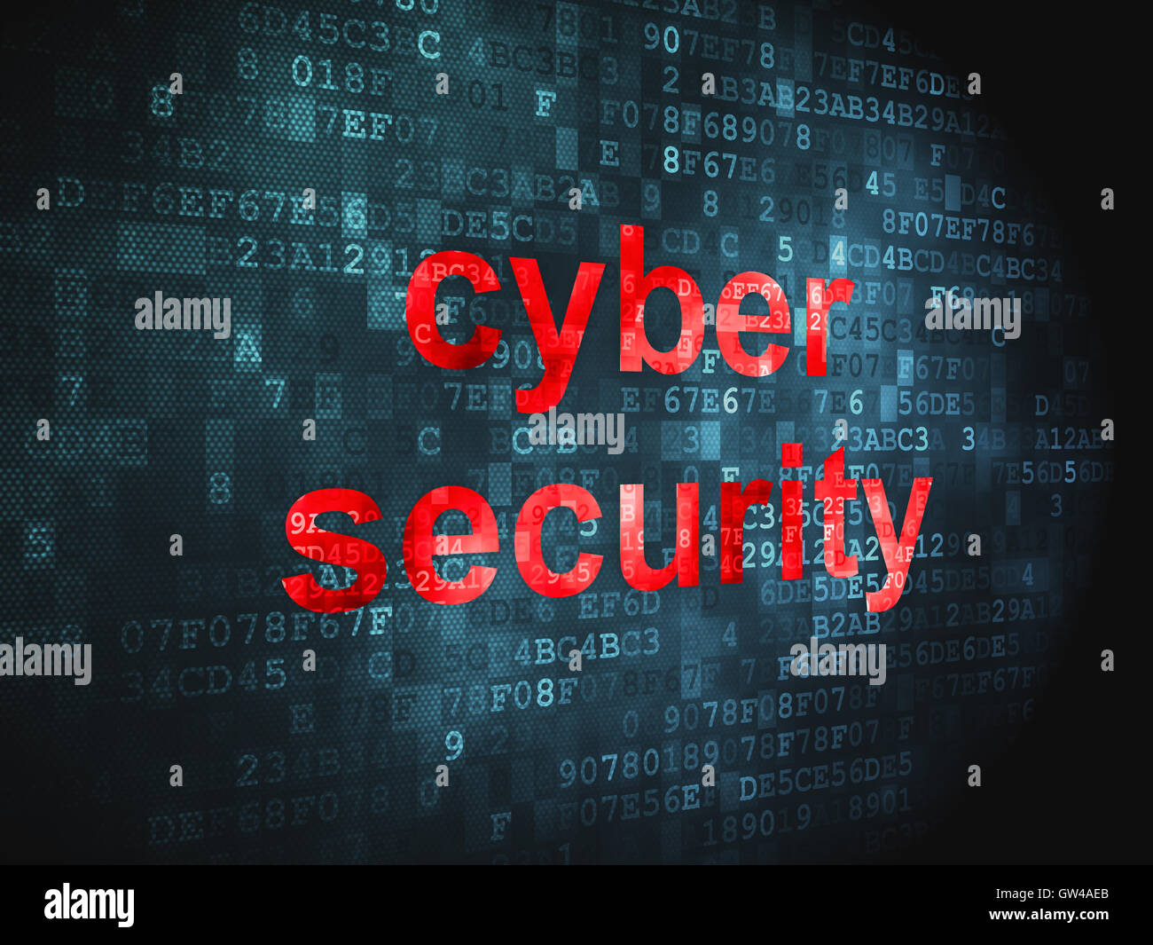 Sicherheitskonzept: Cybersecurity auf digitalen Hintergrund Stockfoto