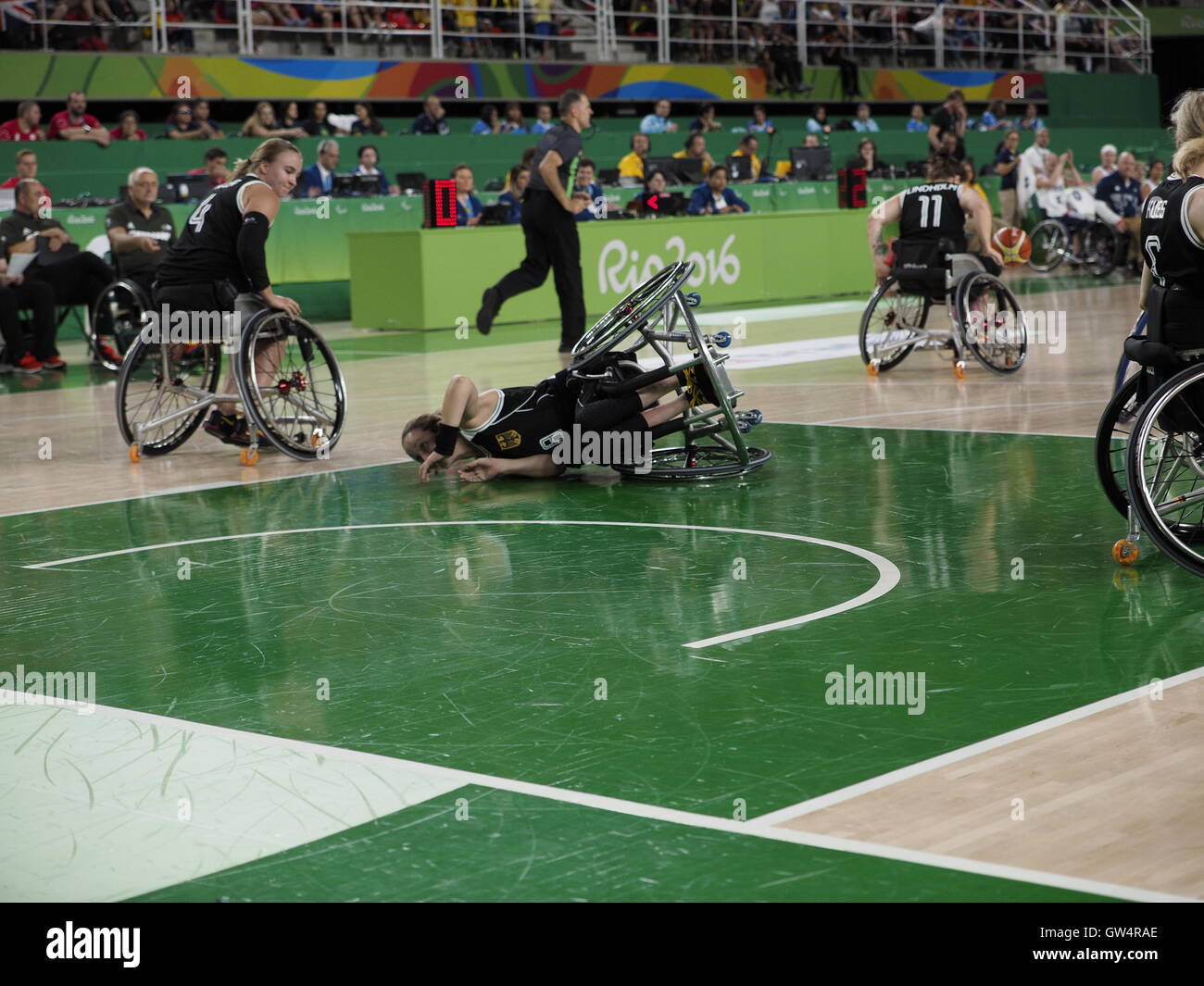 Rio 2016 Paralympics, Womans Rollstuhl-Basketball-Pool-Spiel zwischen Deutschland und Großbritannien Stockfoto