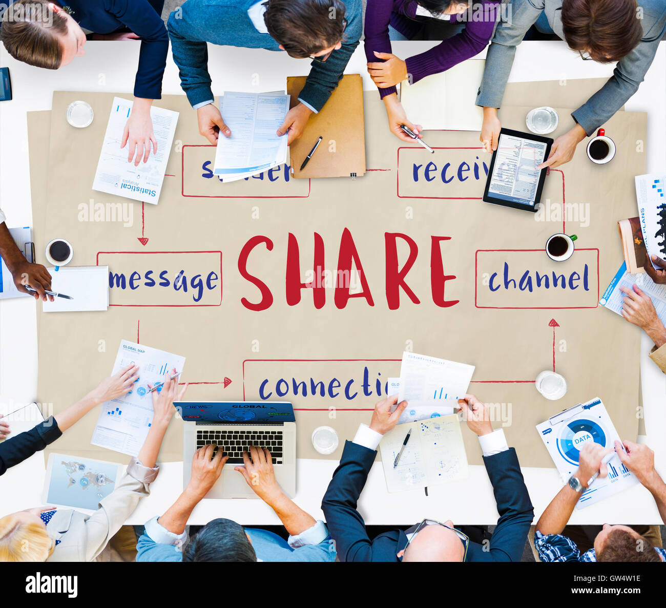 Social-Media-Online-Verbindung-Konzept Stockfoto