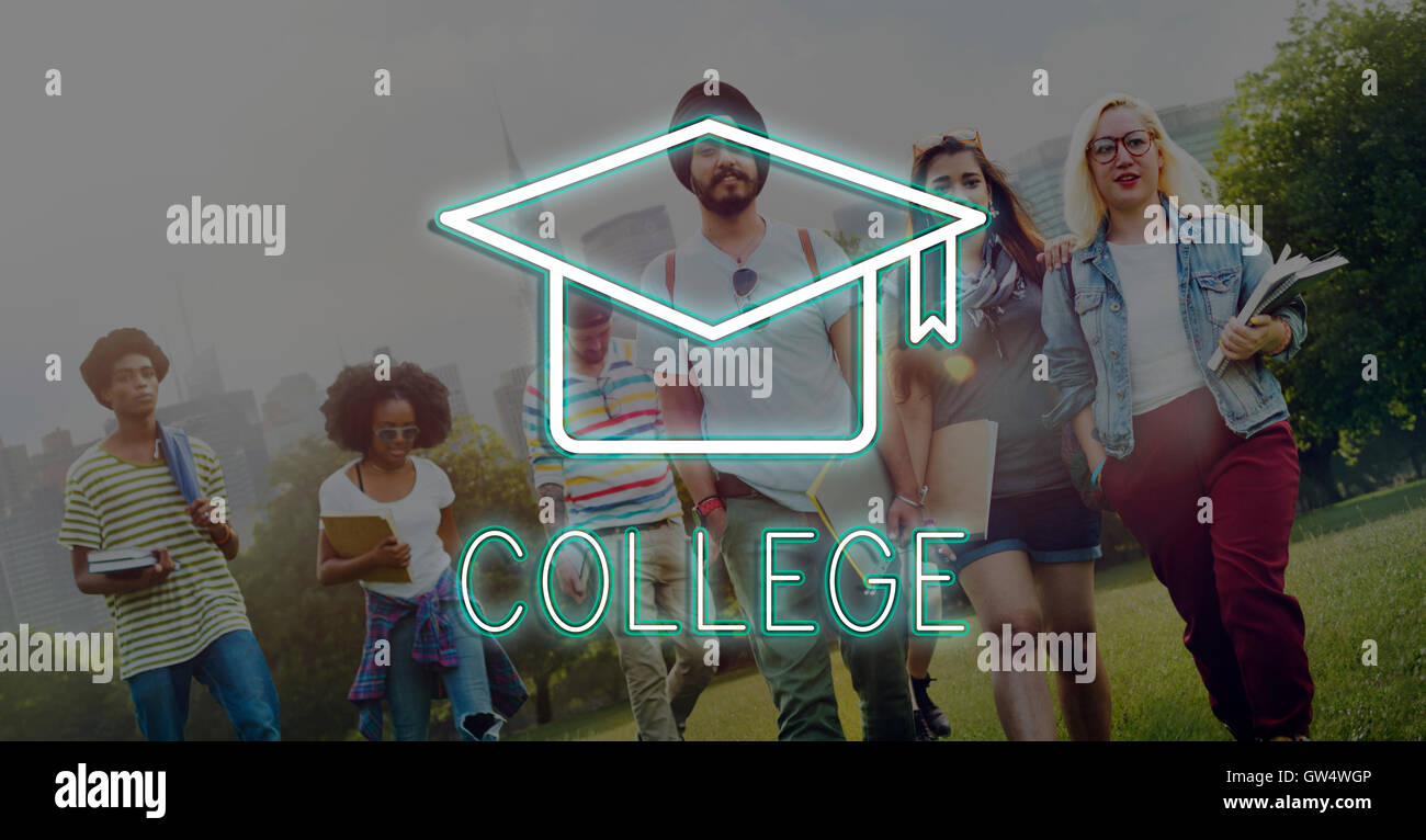 Akademische Bildung lernen Weisheit Grafikkonzept Stockfoto