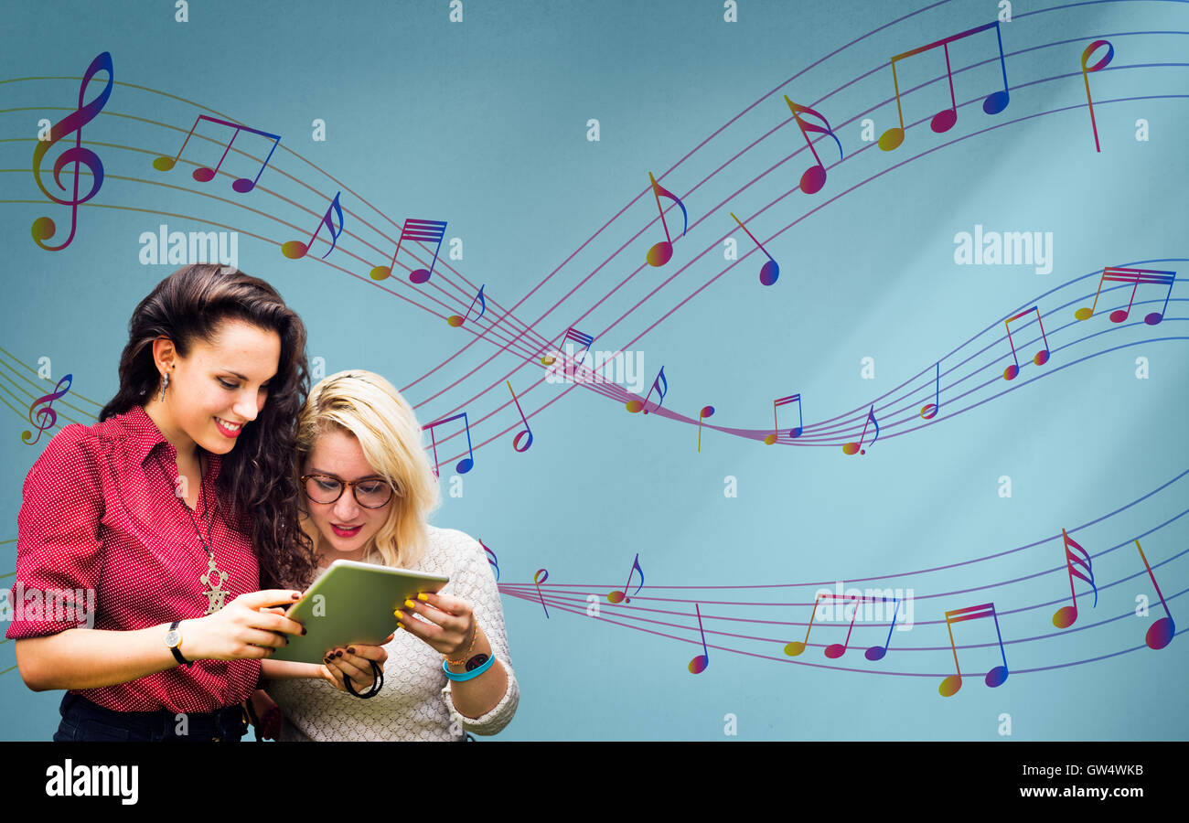 Musik Noten Entertainment Melodie hören-Konzept Stockfoto