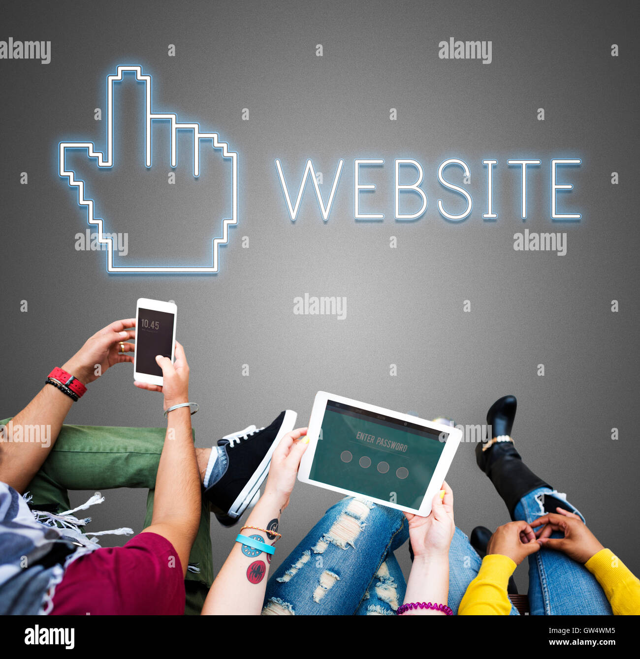 Website Maus Cursor klicken Sie Pixel-Konzept Stockfoto