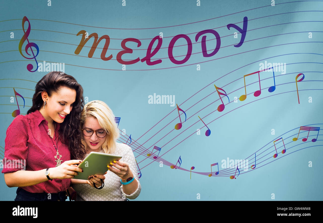 Musik Noten Entertainment Melodie hören-Konzept Stockfoto