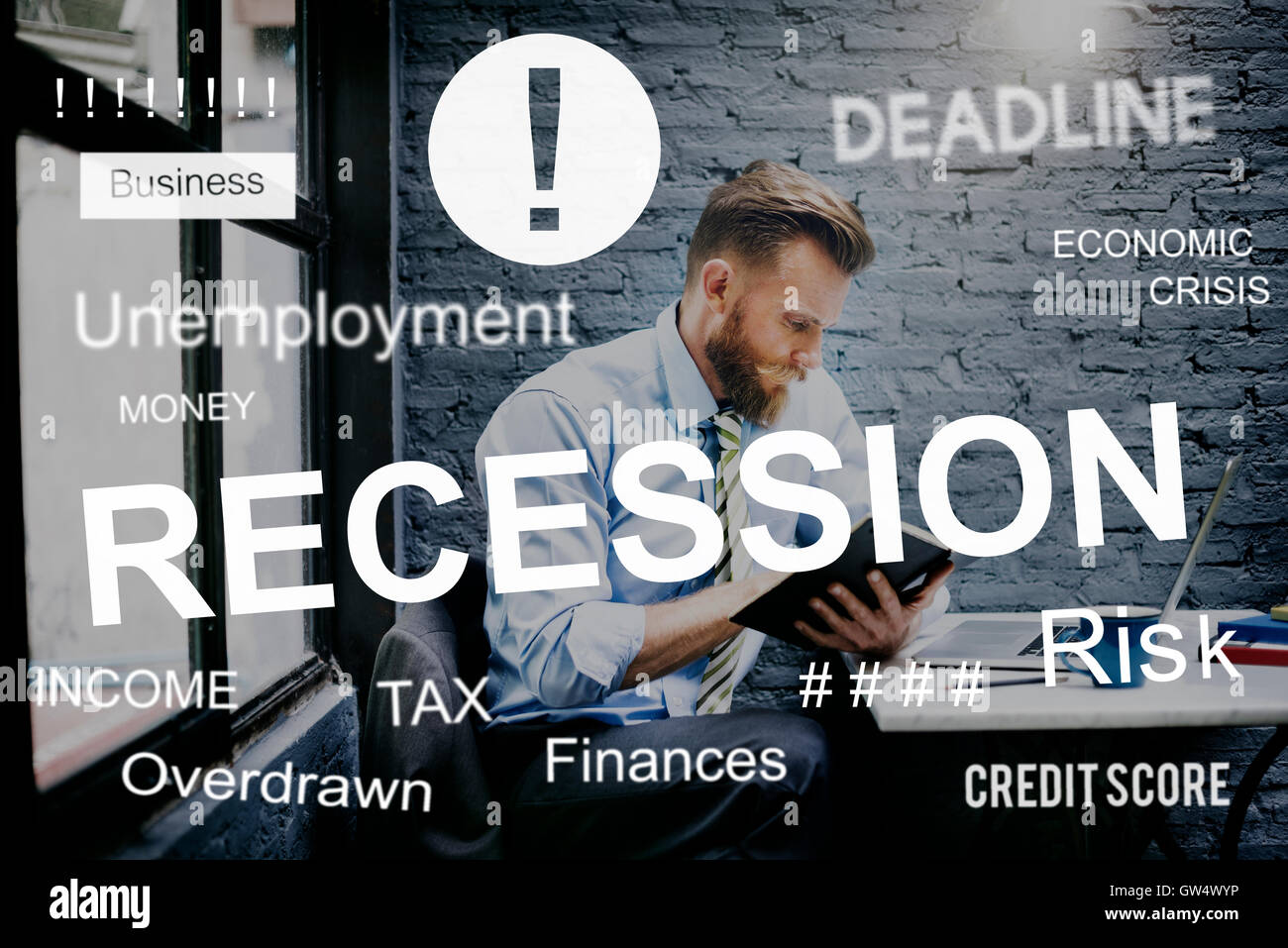 Fehler Konkurs Finanzkrise Rezession Geschäftskonzept Stockfoto