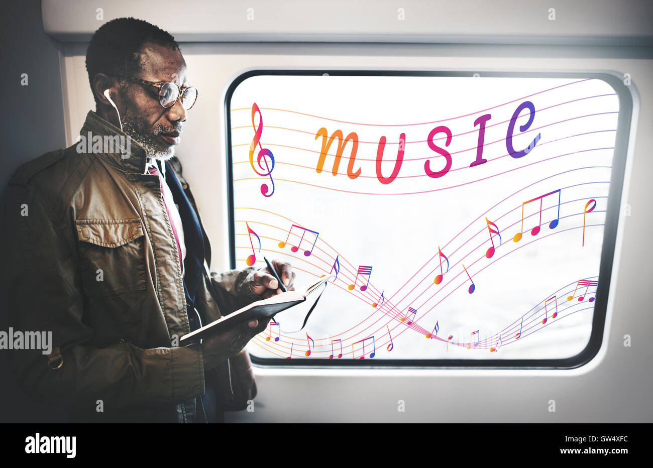 Musik Note Kunst des instrumentalen Klangkonzept Stockfoto