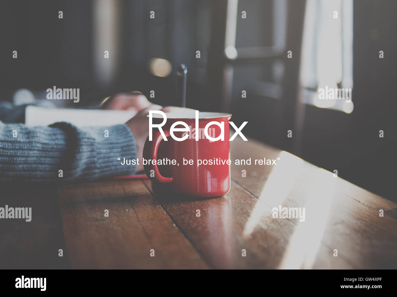 Entspannen Sie Entspannung Ruhe Gelassenheit Konzept Stockfoto