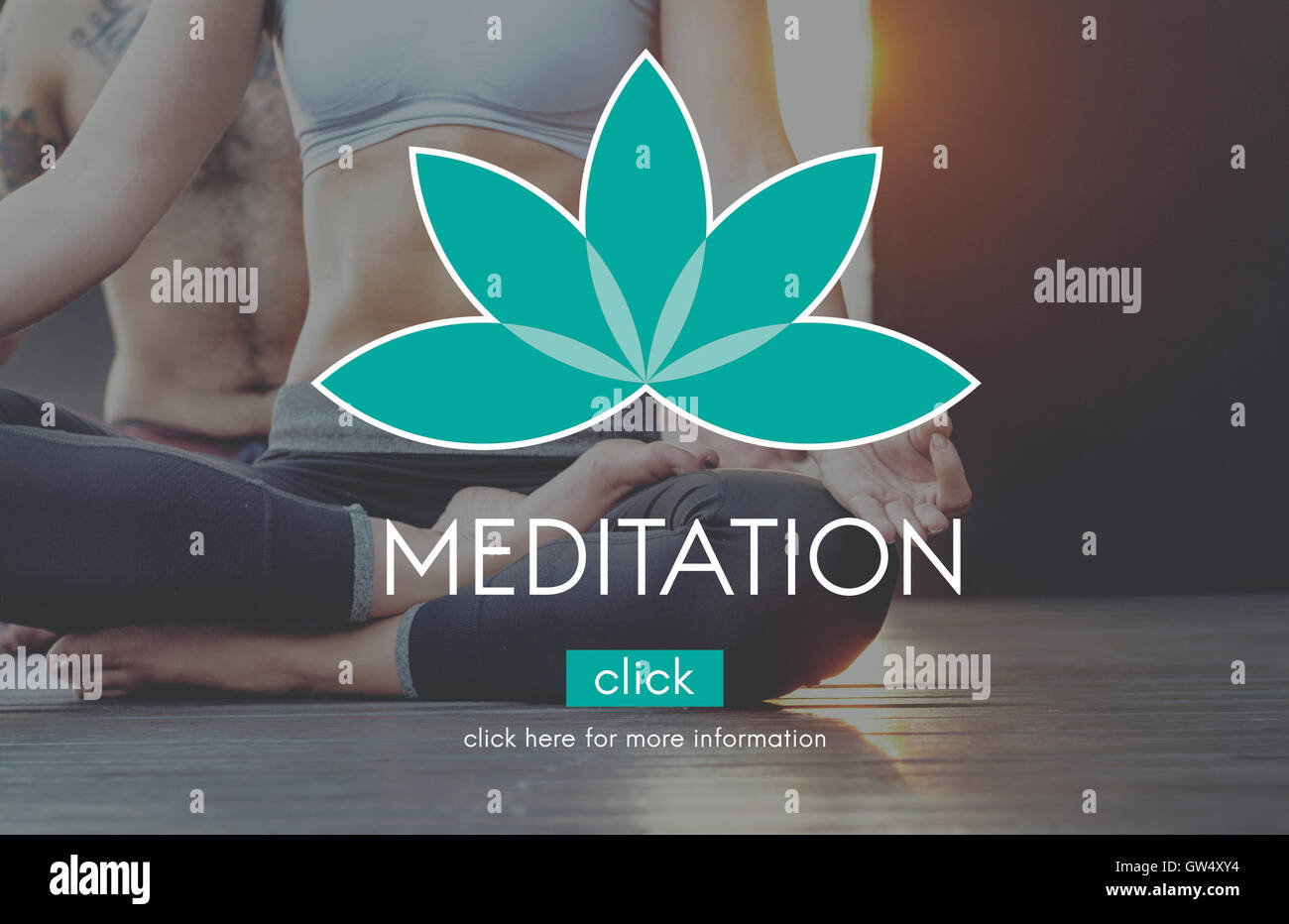 Meditation Balance Yoga Zen Gelassenheit Entspannungs-Konzept Stockfoto