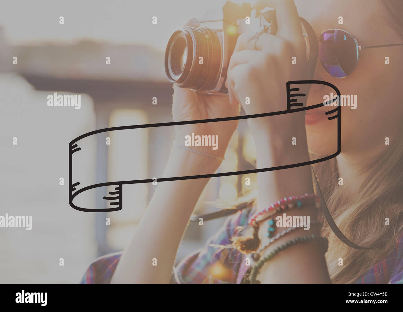 Frau Solo Travel Destination Casual Konzept Stockfoto