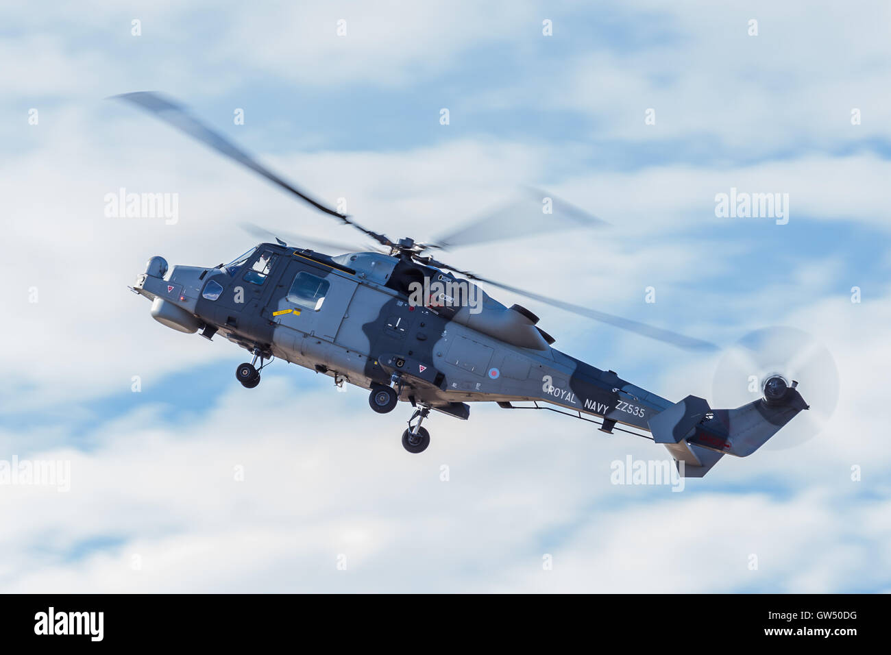 Eine königliche Marine Wildkatze auf der 2016 Southport Airshow. Stockfoto