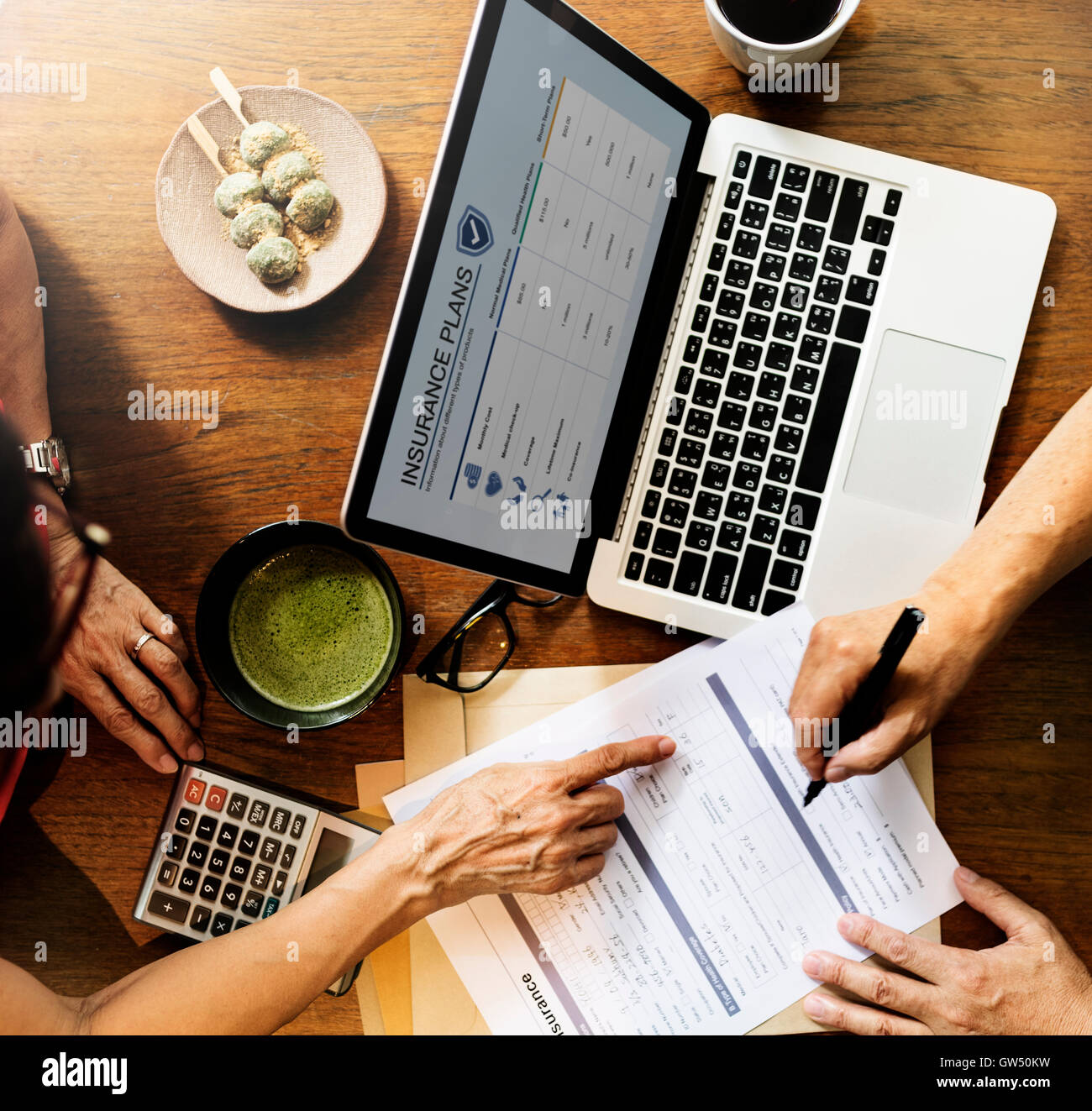 Versicherungsantrag Risk Assessment Sicherheitskonzept Stockfoto