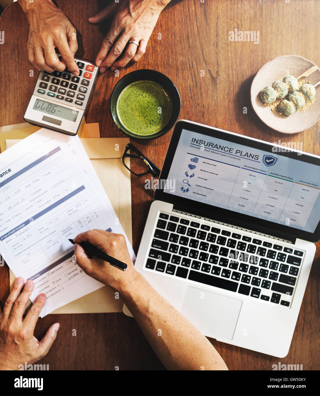 Versicherungsantrag Risk Assessment Sicherheitskonzept Stockfoto