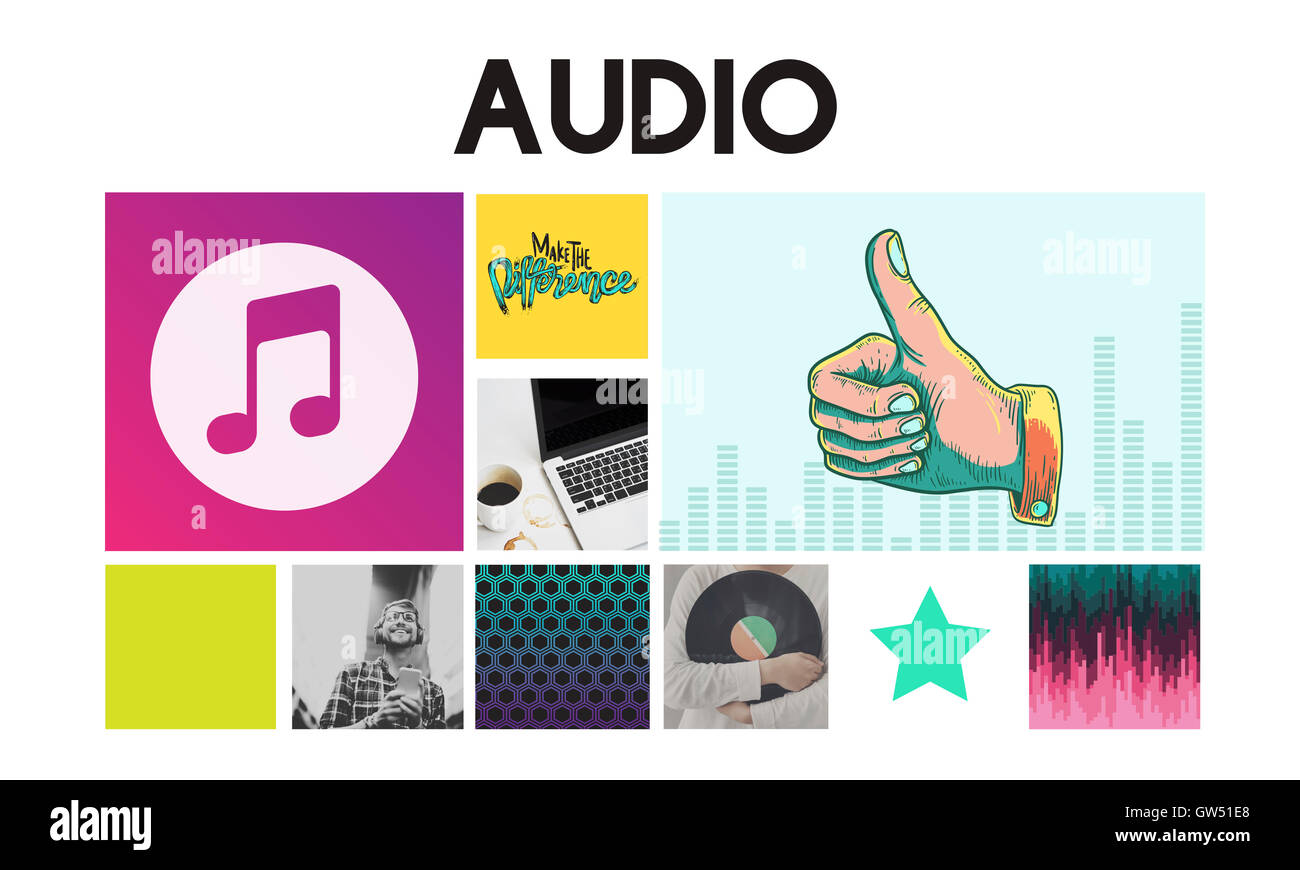 Media Player Audio-Entertainment-Streaming-Konzept Stockfoto