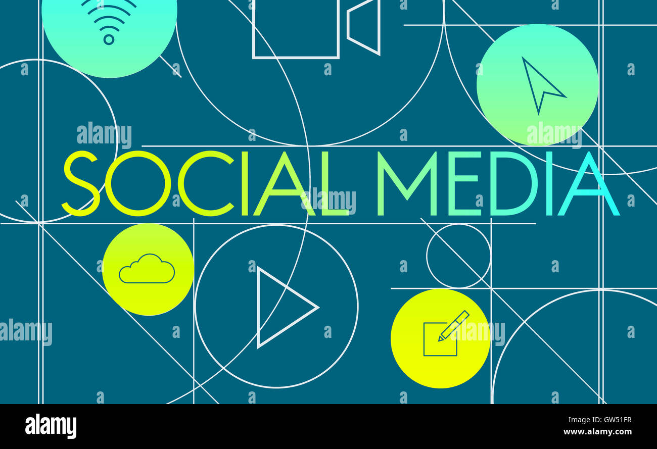 Social-Media-Internet-Multimedia-Konzept Stockfoto