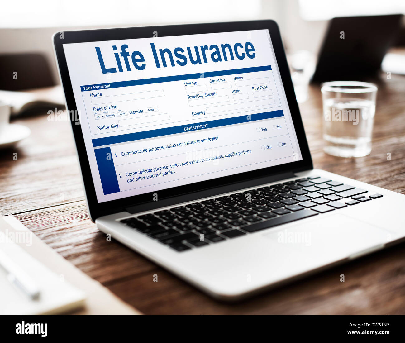 Life Insurance Policy Nutzungsbedingungen Nutzungskonzept Stockfoto