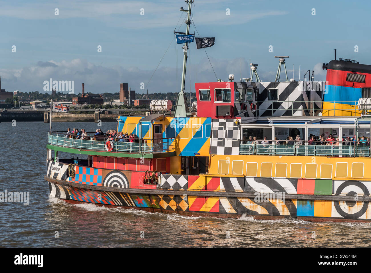 Mersey Fähre Schneeglöckchen. Die Blenden Ferry Designe von Sir Peter Balke. Fluß Mersey Merseyside Liverpool. Nordwestengland Stockfoto