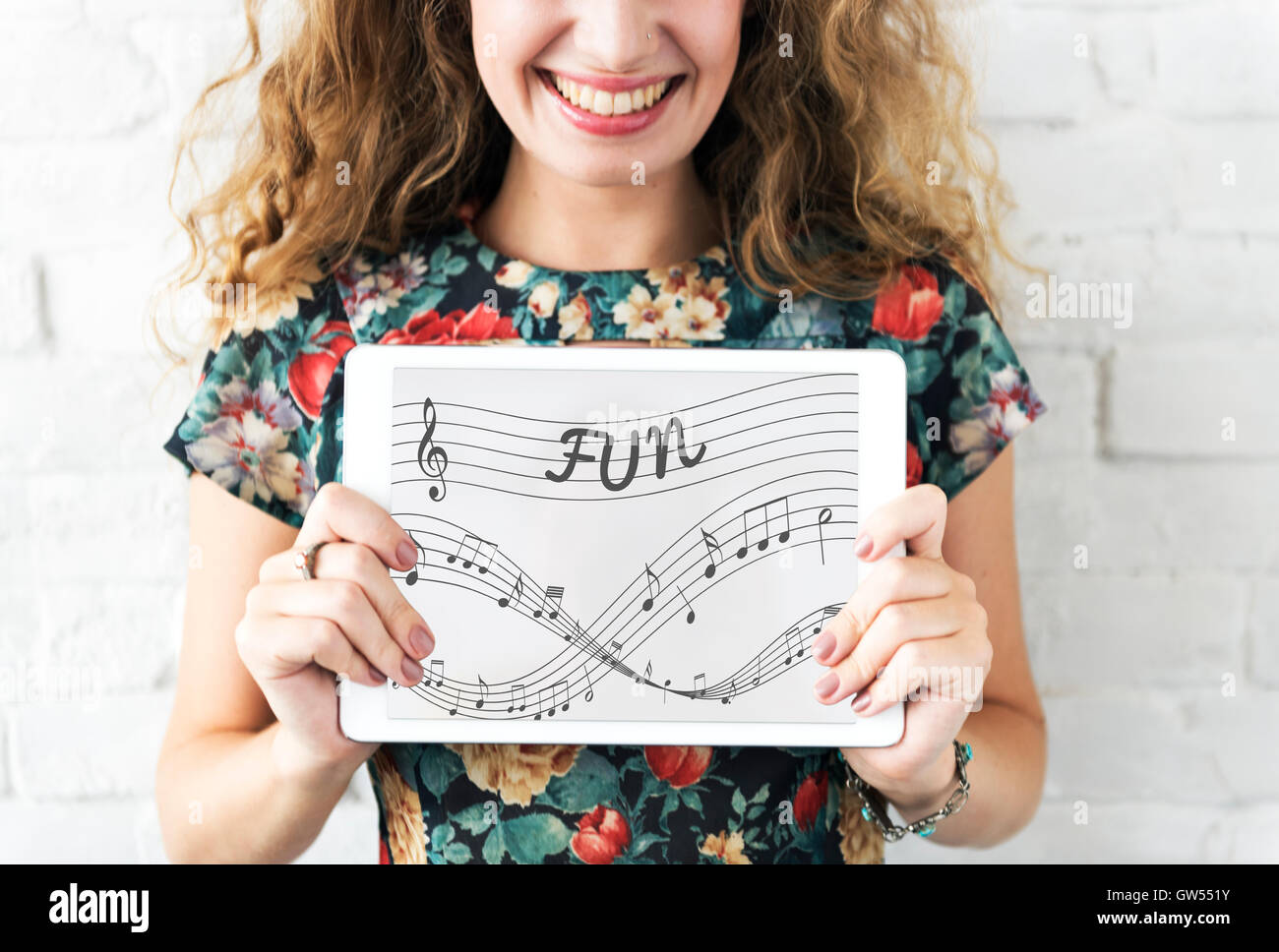 Musik Noten Entertainment Melodie hören-Konzept Stockfoto