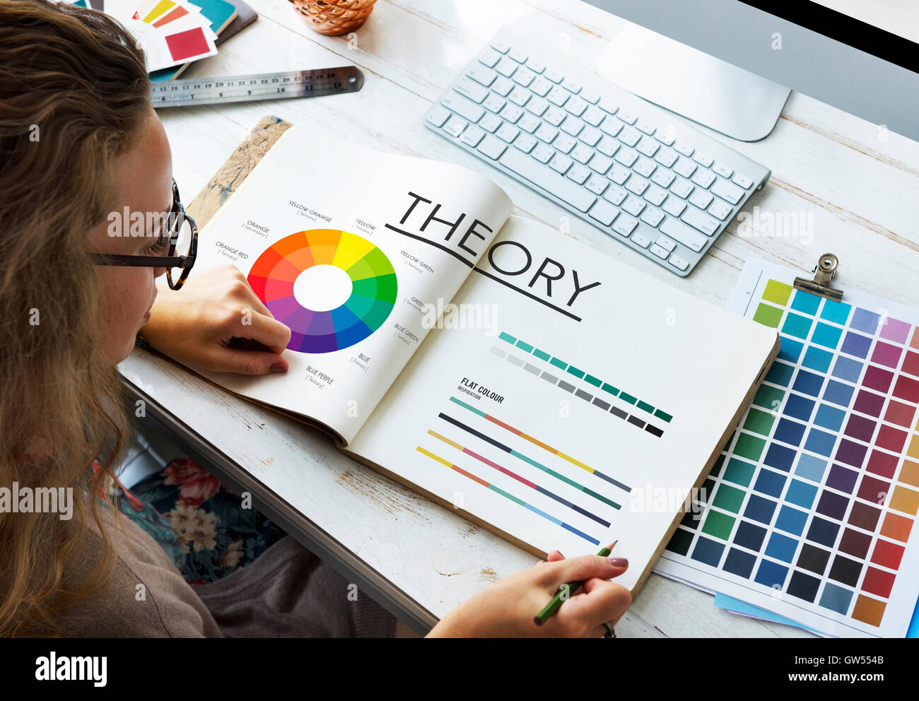 Theorie Grafik Farbkonzept Schema Stockfoto