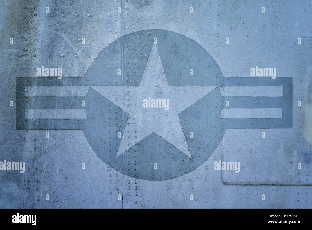 Abzeichen von Militärflugzeugen auf Patriot es Point in Charleston South Carolina Stockfoto