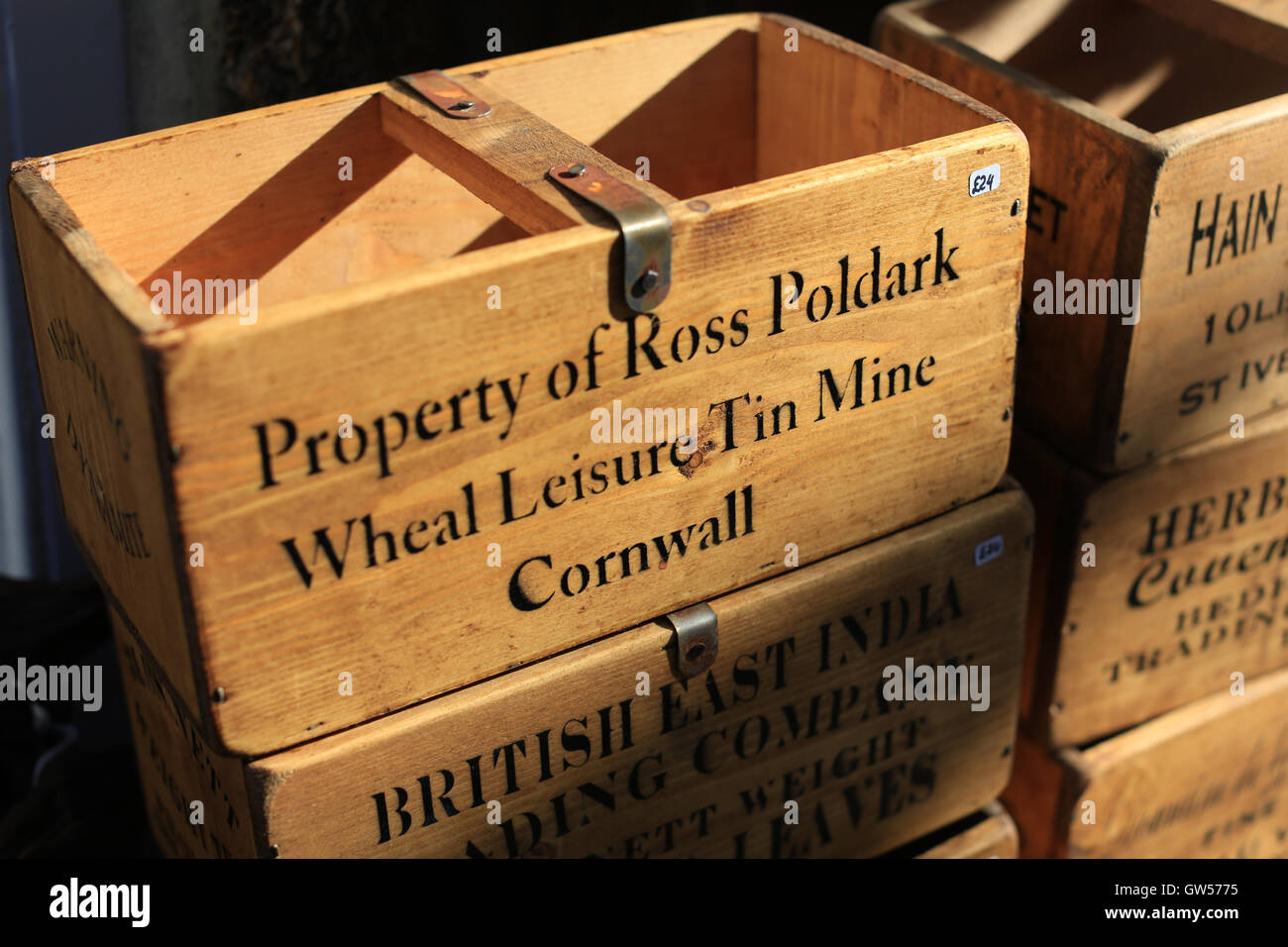 Ross Poldark Tourismus-Box in St Ives Cornwall Stockfoto