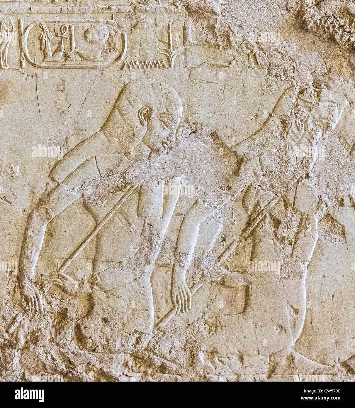 UNESCO-Welterbe, Theben in Ägypten, Assassif (Teil des Tals der Adligen), Grab des Kheruef. Musikerinnen. Stockfoto