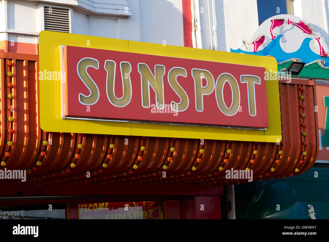 Sonnenfleck Zeichen in Southend On Sea, Essex, England. Stockfoto