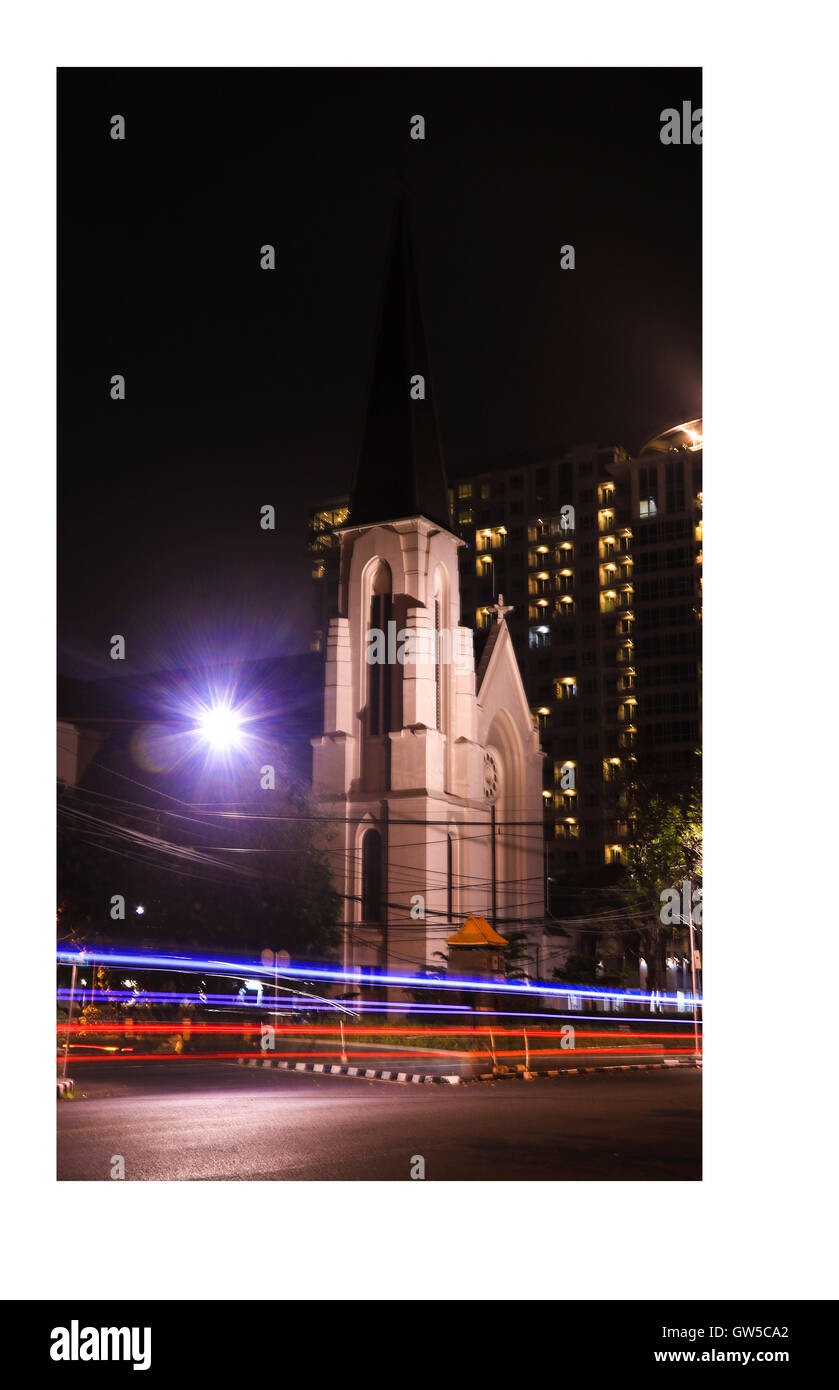 Nachtleben in Bandung, eines der größten Stadt in Indonesien... Stockfoto