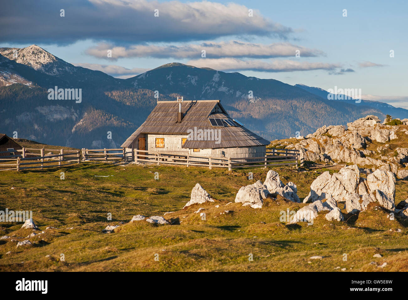 Velika Planina Berg, Touristenattraktion und Zielländern, Slowenien Stockfoto