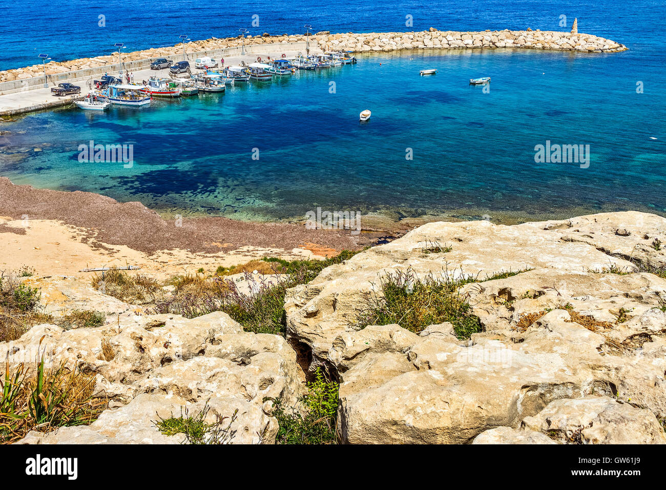 Hafen von Agios Georgios Zypern Stockfoto
