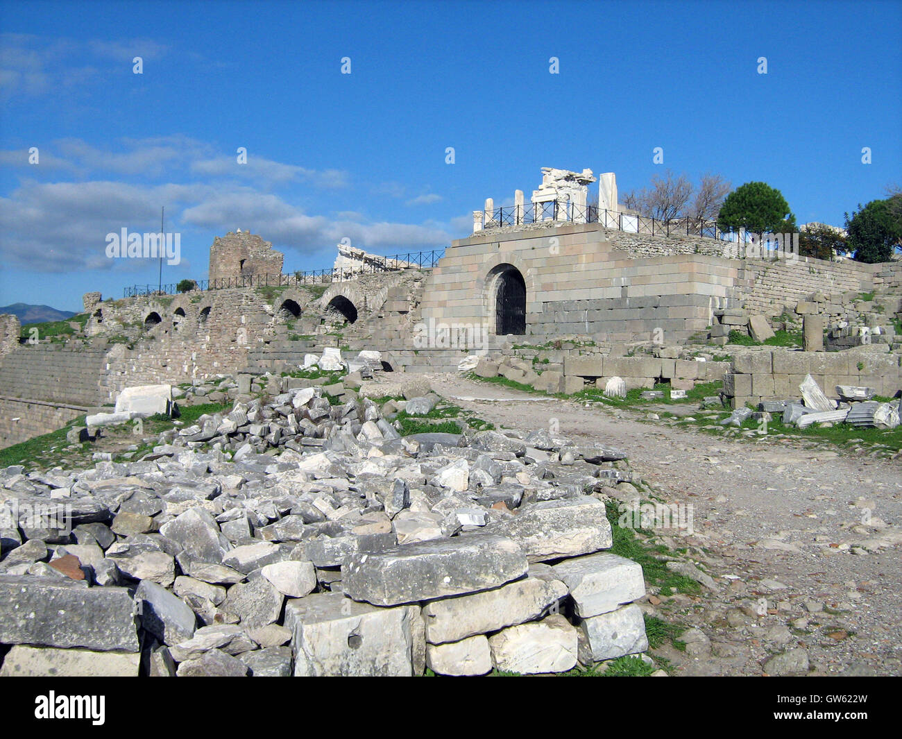 Archäologische Stätte Pergamon, antike griechische Stadt in Aeolis, Türkei Stockfoto