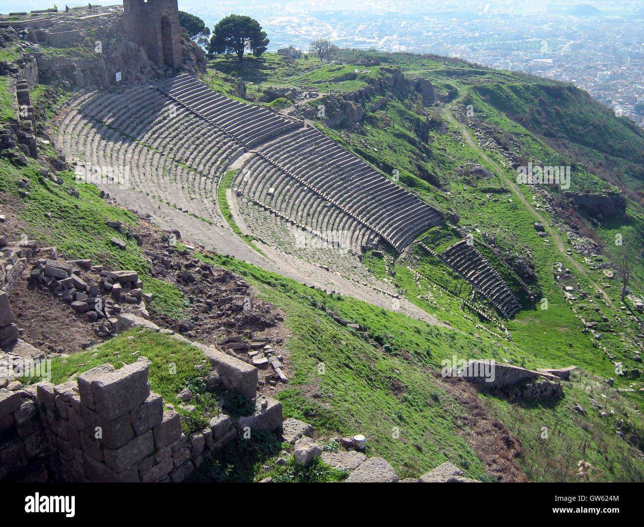 Archäologische Stätte Pergamon, antike griechische Stadt in Aeolis, Türkei Stockfoto