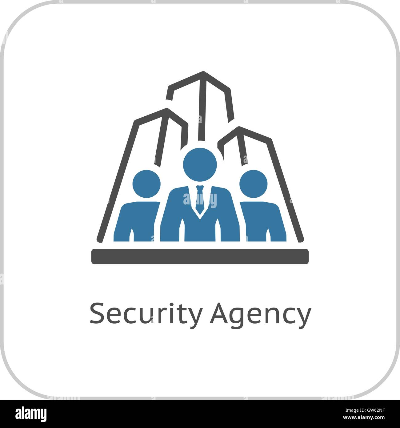 Security Agency Symbol. Flache Bauform. Stock Vektor