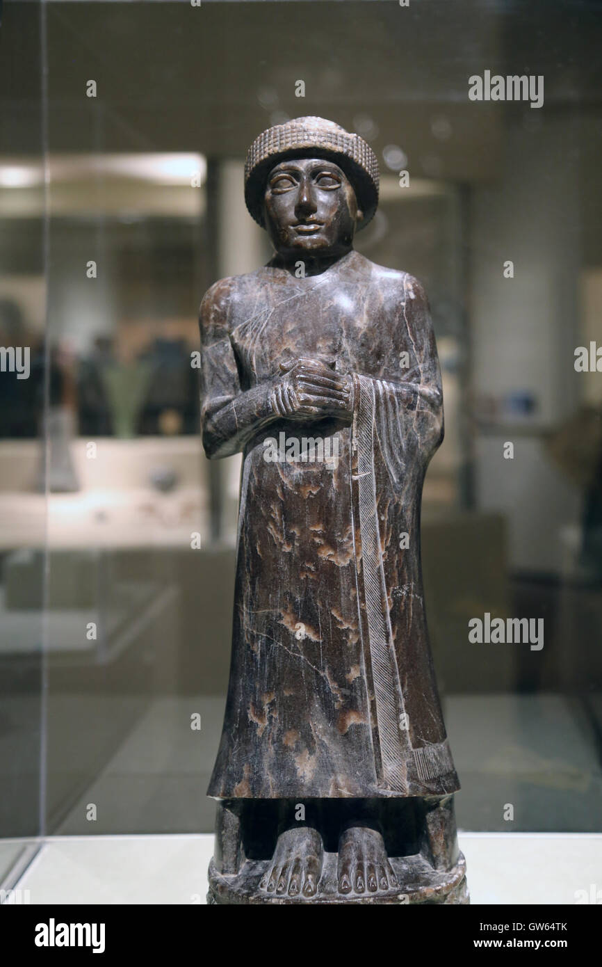 Your-Ningirsu, Sohn des Gudea-Statue. Chlorit. Mesopotamien, wahrscheinlich Tello (alte neusumerischen). ca. 2100 BC. Stockfoto