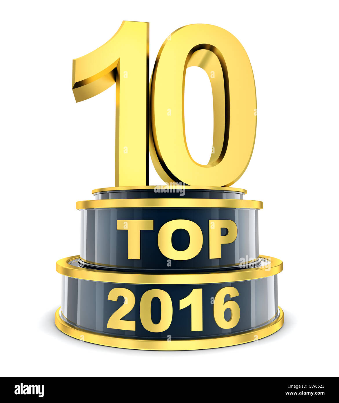 Top 10 des Jahres 2016 (im 3D-Rendering gemacht) Stockfoto